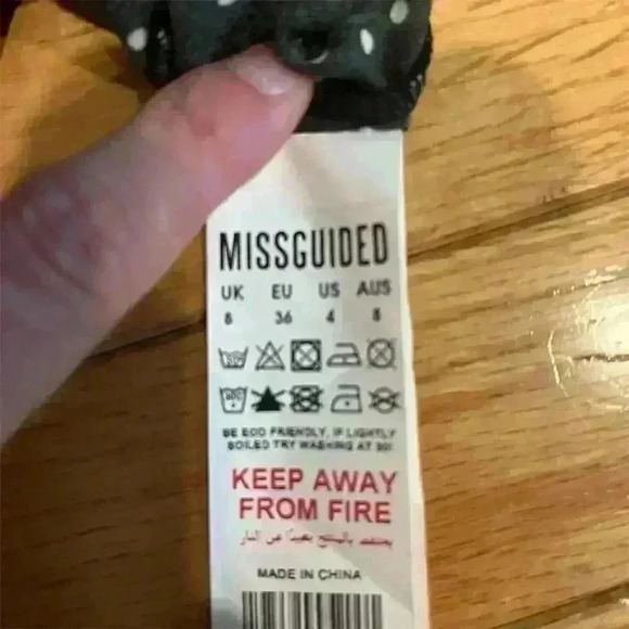 Missguided V Neck Balloon Sleeve Midi Dress Black Floral Polka Dot UK 8 US 4 - Picture 7 of 9